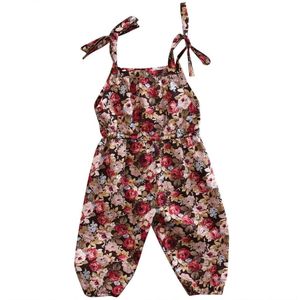 Pasgeboren Peuter Infant Baby Meisjes Kleding Bloem Print Romper Jumpsuit Mouwloze Sunsuit Kleding 0-3 t