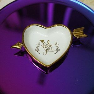 Gilt Cupido Pijl Hart-Vormige Schotel/Valentijnsdag Sieraden Plaat/Decoratie Dessertbord 1 Stk/partij