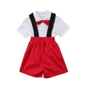 Baby Shoort Mouwen Baby Jumpsuit Heren Strik Rompertjes Formele pak