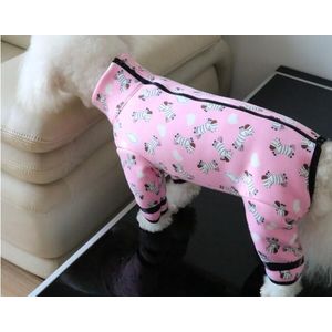Herfst/Winter Pet Hond Jumpsuits Puppy Dieren Gedrukt Kleding Voor Kleine Honden Pyjama Wrap Buik Plus Fluwelen Jasje Sweatshirt