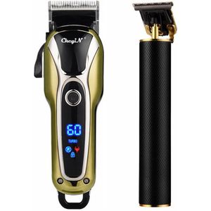 Professionele Elektrische Tondeuse Oplaadbare T-Blade Tondeuse 0Mm Kaalhoofdige Voor Mannen Kapsel Machine Kit Scheerapparaat Trimmer
