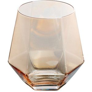 Crystal Glas Cup Gouden Velg Transparante Koffie Melk Thee Mok Geometrische Whiskey Glas Home Bar Drinkware Paar