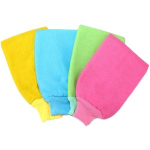 1Pc Douche Spa Exfoliator Dubbelzijdig Bad Handschoen 4 Kleuren Body Reiniging Scrub Mitt Wrijven Dode Huid Verwijderen badkamer Producten