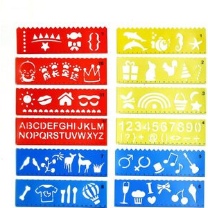 1Set Diy Fotoalbum Plakboek Tool Kit Zelfklevende Stencil Patroon Hand Tekening Plastic Scrapbook Stencil Tool Voor Kis/Volwassenen