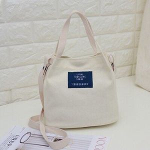 Casual Canvas Tas Vrouwen Draagbare Tote Schouder Boodschappentassen Multifunctionele Herbruikbare Shopping Canvas Pack