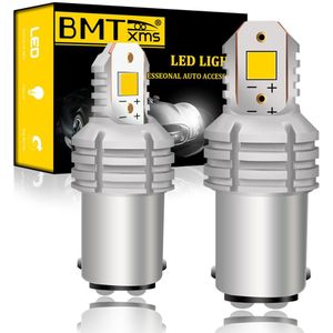 Bmtxms 2x Canbus Led Auto Lights Drl Dagrijverlichting Reverse BA15S BAY15D T20 7440 7443 T15 W16W 1156 1157 P21W witte Lampen