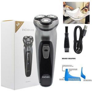 Enchen 3D Elektrische Scheerapparaat Scheerapparaat Mannen Wasbare Type-C Usb Oplaadbare Scheerapparaat Baard Trimmer Draagbare Elektrische Scheerapparaat