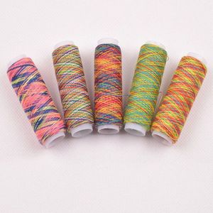 5pcs Rainbow Kleur Naaigaren Machine/Hand Borduren Naaigaren Craft Patch DIY Naaien Garen Breien Accessoires