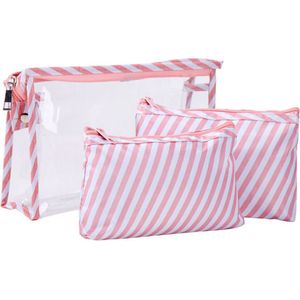 3 stks Komen Flamingo Cosmetische Tas Vrouwen Necessaire Make Up Bag Travel Waterdichte Draagbare Make-Up Tas Toiletartikelen Kits PVC