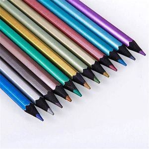 12 kleuren Metallic Niet giftig Tekening Potloden Tekening Schetsen Fijnste Set of Kleurboeken Manga Comic Handschrift Kalligrafie