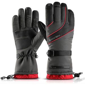 Heren Ski Handschoenen Fleece Snowboard Handschoenen Motorrijden Winter Handschoenen met Sneeuw Kaart Poceket Winddicht Waterdicht