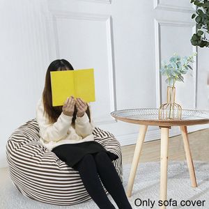 80Cm Geen Vullen Organizer Wasbaar Knuffel Home Decor Rits Accessoires Canvas Ronde Bean Bag Sofa Cover Diy Gaming opslag