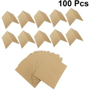 100Pcs Diy Blanco Wenskaarten Kraftpapier Gevouwen Vintage Postcard Kerstmis Uitnodigingskaarten