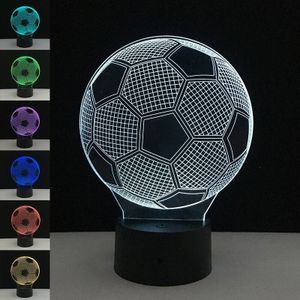 7 Kleuren Veranderen Led 3D Voetbal Licht Voetbal Touch Tafel Slaapkamer Bureaulamp Decor Verjaardag Christmas Sport Entertainment