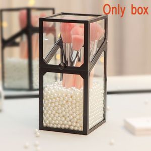 Stofdicht Deksel Cosmetische Brush Organizer Glas Make Borstel Doos Magazijnstelling Nagellak/Potlood/Cosmetica Organisator