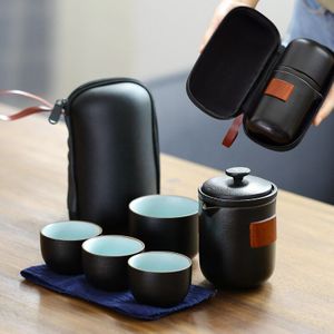 TANGPIN zwart servies keramische theepot gaiwan met 4 kopjes een thee sets draagbare reizen thee set drinkware