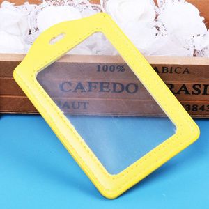 1Pc Pu Lederen Id Badge Case Clear En Kleur Grens Lanyard Gaten Bank Credit Card Houders Id Badge Houders accessoires