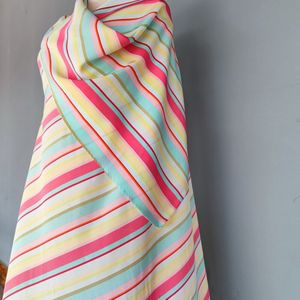 Kleermaker Pure Zijde Charmeuse Zijde Crêpe Zijde Moerbei Zijde Voor Shirt Jurk Roze Blauw Geel Brede Streep Regenboog Kleur