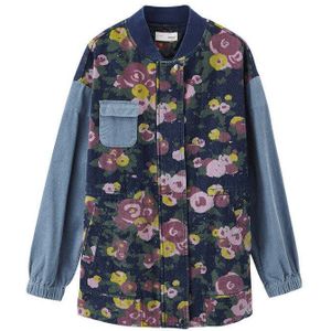 Inman Herfst Aankomst Stand Kraag Dropped Schouder Bump Doek Mode Print Denim Jas