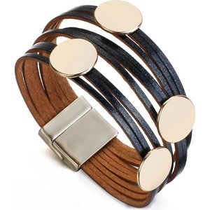 Amorcome Boho Sequin Charm Lederen Armbanden Voor Vrouwen Mode Dames Multilayer Slanke Strips Wrap Armband Vrouwelijke Sieraden