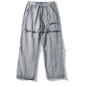 Verzwakte Ripped Baggy Jeans Broek Mannen En Vrouwen Gewassen Streetwear Straight Losse Denim Broek Hip Hop Harajuku Plus Size Broek