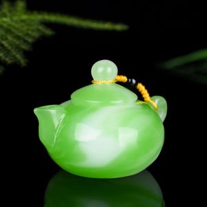 Kleurrijke Jade Mini Theepot Jade Theepot Kip Bloed Stenen Pot Kleine Heupfles Thee Kamer Decoratie Collectie Kunstwerk Theepot