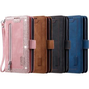Luxe Zipper Wallet Note9S Case Voor Xiaomi Redmi Note 9S 9 Pro Max Note9pro Retro Lederen Kaartsleuven Boek telefoon Bag Cover Coque