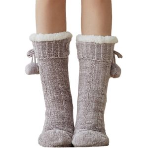 Winter Warm Zachte Pluizige Bal Bed Sokken Dames Vrouwen Thuis Vloer Slipper Koraal Fluwelen Fleece Sok Winter Vloer Laarzen