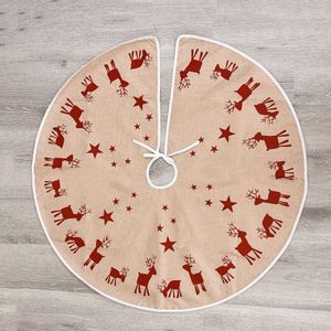 Diameter 96Cm Rode Kerstboom Rok Kerst Home Decoratie Kerst Elanden Boom Rok Onderkant Jurk Up Voor Kerstboom