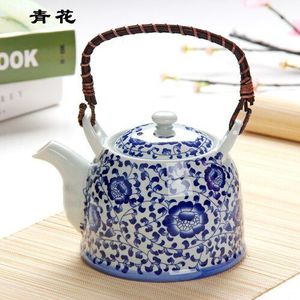 Blauw en wit porselein keramische theepot thee pot grote capaciteit 1000 ml retro theepot thee set chinese teaset met filter