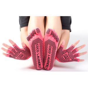 Professionele Yoga Sokken Vrouwen antislip Vijf Vinger Teen Sokken Meia Pilates Massage Sokken Athletic Sport Vrouw Sokken Met handschoenen