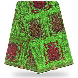100% Katoen Materiaal Nederlands Tissu Pagne Wax Stof Nieuwkomers Groene Print Afrikaanse Wax Stof