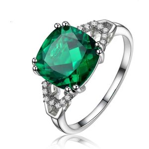 Wegarasti Zilver 925 Sieraden Emerald Ring Zilver 925 Vrouwen Trendy Natuurlijke Edelsteen Ringen Party Verlovingsring Fijne Sieraden