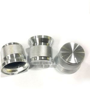 5 pcs aluminiumlegering knop 20mm x 17mm zilveren heldere rand Hoed mesh type patroon D type semi -as gat binnenste gat 6mm