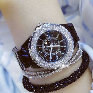 Luxe Crystal Horloges Vrouwen Witte Keramische Dameshorloge Quartz Mode Vrouwen Horloges Dames horloges voor Vrouwelijke
