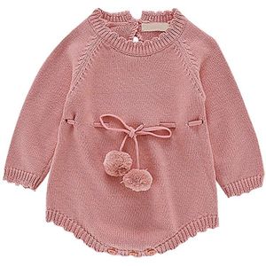 Baby Meisje Trui Romper Bal Baby Lange Mouw Winter Knit Leuke Bodysuit Pasgeboren Outfits s