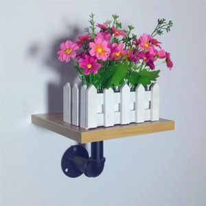 MTTUZK smeedijzeren waterleiding plank boekenkast wandplank bloem stand wandmontage partitie boord muur opknoping rack