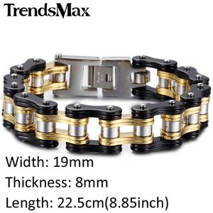 Heren Armbanden Hiphop Biker Motorfiets Link Chain 316L Rvs Armband Voor Mannelijke Sieraden 18/18. 5/19 Mm KHBM56