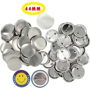 100 set/pak 44mm Badge Maken Materialen DIY Levert Ambachten Pin Badge Button Badges Blank Onderdelen Metalen Bodem