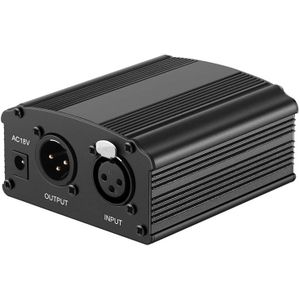 1-Kanaals 48V Phantom Voeding Met Adapter, mic Kabel Voor Elke Condensator Microfoon Muziek Opname Apparatuur Eu Plug