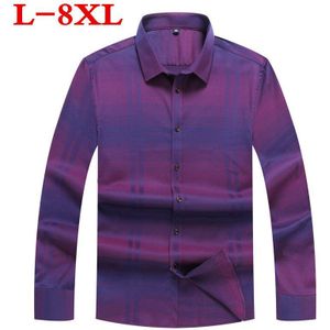 8XL 7XL 6 Xlplus Size Katoen Sping Herfst Loose Fit Casual Shirts Lange Mouwen Gestreept Shirt Sociale Mannen Dress Shirts chemise Homme