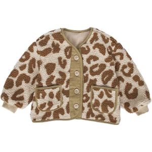 Meisjes Kleding Kinderen Pluche Jas Winter Baby Luipaard Print Buitenlandse Stijl Jas Meisje Plus Lang In Kinderkleding