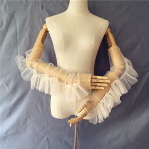 5 Kleuren Mode Pluizige Mesh Mouwen Fairy Vrouwen Handschoenen Lace Volants Gown Bruid Model Studio Fotoshoot Decoratie
