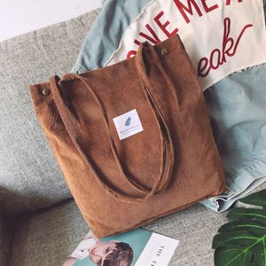 Tassen Voor Vrouwen 2022 Corduroy Schoudertas Herbruikbare Boodschappentassen Casual Tote Vrouwelijke Handtas Voor Een Bepaald Aantal