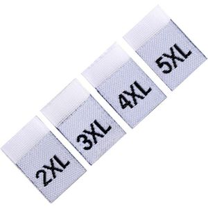 500 Stuks Kleding Size Labels Gevouwen Doek Labels Algemene Geweven Size Mark Praktische Kleding Maat Etiketten Voor Winkel Thuisgebruik wit