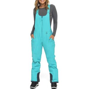 4 # Vrouwen Geïsoleerde Broek Bib Overalls Effen Kleur Zak Een Stuk Bretels Broek Snowboard Broek Шта�ны Для сноуборда