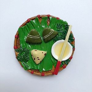 Claypot Rijst Dumplings Met Peking Gebakken Noedels 3D Koelkast Magneten World Travel Souvenirs Koelkast Magnetische Sticker