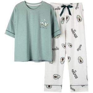 Mode Katoenen Pyjama Nachtkleding Voor Vrouwen Korte Mouw Lange Broek 2 Pcs Comfort Pyjama Sets Lente Zomer Casual Nachtkleding