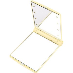 Draagbare 8 Led Verlichting Make Spiegels Dubbelzijdige Cosmetische Spiegel Vouwen Compacte Pocket Spiegel Met Lampen Vrouwen Beauty Tool