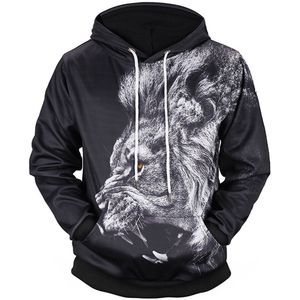 TENNEIGHT digitale leeuw print hooded 3D sweatshirts training kleding sport sweatshirts mannen tops Hooded shirts Man/vrouwen
